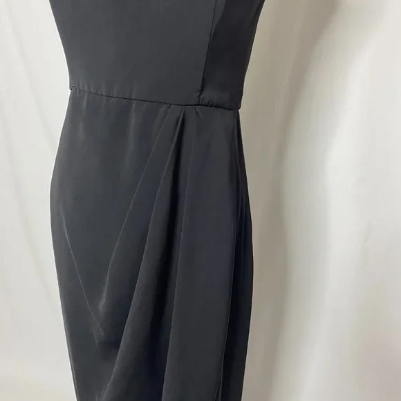Shona Joy Black Strapless Draped Tulip Sweetheart Dress - Picture 9 of 11